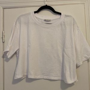 Zara boxy cropped tee